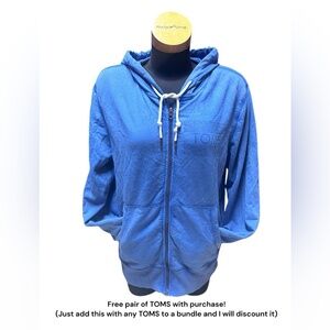 TOMS Full Zip Blue Unisex SZ M Hoodie